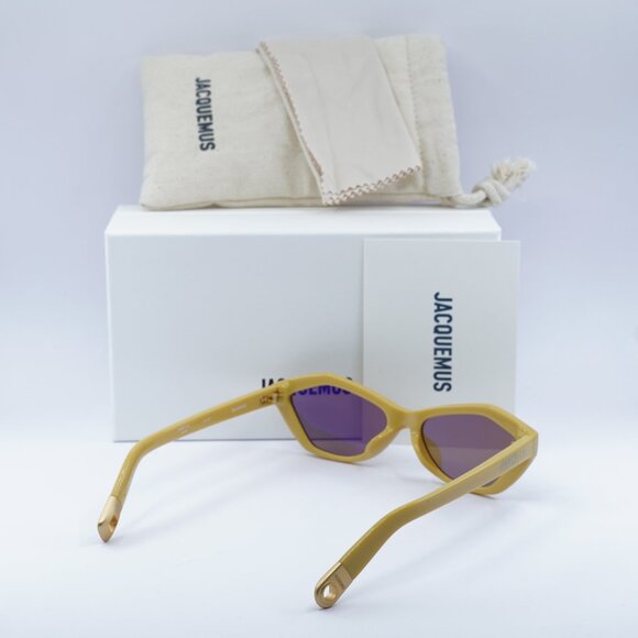 Jacquemus BAMBINO JAC/42 C7 Sunglasses Shiny Banana Cat Eye Frame, Brown Lenses - Picture 11 of 11